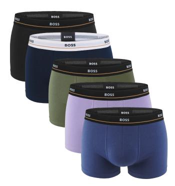 BOSS - boxerky 5PACK essential cotton stretch blue & army green color combo - limitovana fashion edícia (HUGO BOSS)-M (83-89 cm)