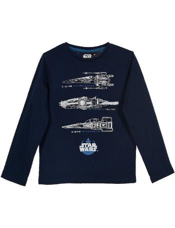 Star wars tmavo modré chlapčenské tričko s dlhým rukávom vel. 104