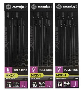 Matrix náväzec mxc-1 6 "pole rigs - veľkosť háčika 16 nosnosť 1,9 kg