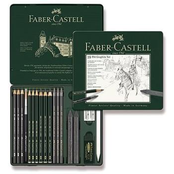 Grafitové ceruzky Faber-Castell Pitt Graphite v plechovej krabičke, sada 19 ks (4005401129738)