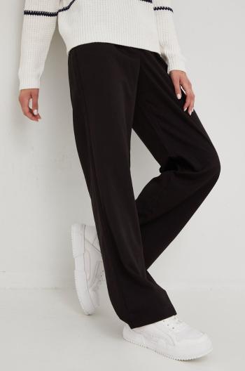 Nohavice Vila dámske, čierna farba, rovné, vysoký pás
