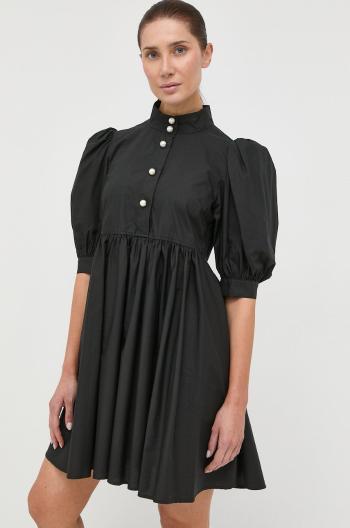 Bavlnené šaty Custommade čierna farba, mini, áčkový strih