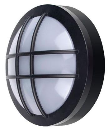 Solight Čierne LED stropné/nástenné svietidlo guľaté s mriežkou 20W IP65 WO754