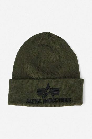 Čiapka Alpha Industries 3D Beanie zelená farba