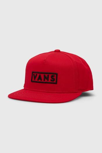 Detská bavlnená šiltovka Vans BY EASY BOX SNAPBACK True Red červená farba, s nášivkou