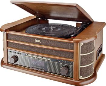 Dual NR 50 DAB stereo systém AUX, CD, kazeta, USB, gramofón,  2 x 5 W drevo