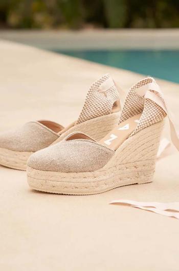 Espadrilky Manebi Heart-Shaped Wedge Espadrilles béžová farba, O 7.1 WH