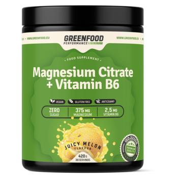 GREENFOOD NUTRITION Performance magnesium citrate + vitamín B6 šťavnatý melón 420 g