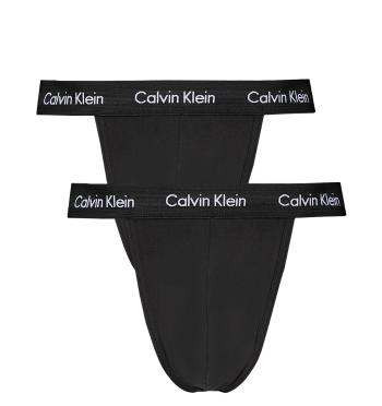 CALVIN KLEIN - 2PACK cotton stretch black pánske tangá-M (81-86 cm)