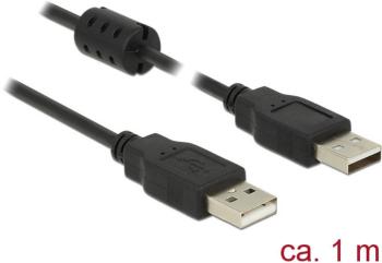 Delock #####USB-Kabel USB 2.0 #####USB-A Stecker, #####USB-A Stecker 1.00 m čierna s feritovým jadrom