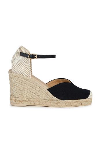 Espadrilky Geox D GELSA čierna farba, na kline, D35TPA 00010 C9999