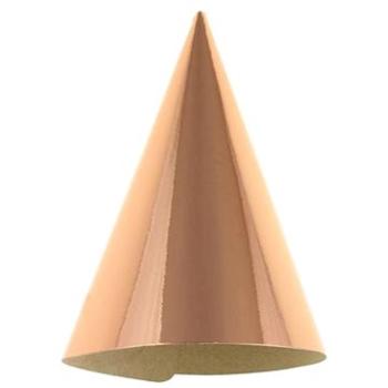 Papierové klobúčiky metalické ružovo-zlaté – rosegold – 6 ks – 16 cm (5902973128444)