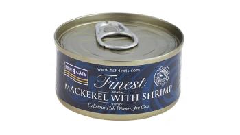 FISH4CATS Konzerva pre mačky Finest makrela s krevetami 70g