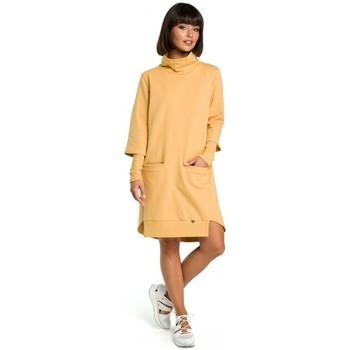 Be  Šaty B089 Asymetrické šaty s výstrihom - žlté  viacfarebny