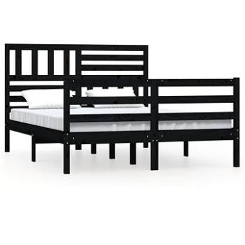 Rám postele čierny masívne drevo 150 × 200 cm King Size, 3101097