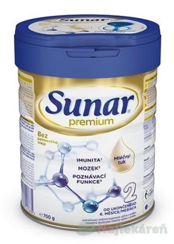 Sunar Premium 2 následná mliečna výživa,1x700 g