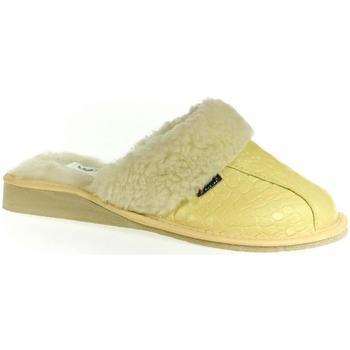John-C  Papuče Dámske luxusné žlté kožené papuče ENORA  Žltá
