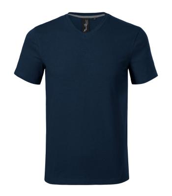 MALFINI Pánske tričko Action V-neck - Námornícka modrá | XL