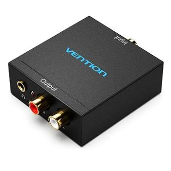 Vention Optical Fiber/Coaxial Digital Audio to TRS 3,5 mm/2 RCA Audio Converter Black Aluminum Alloy (BDFB0)