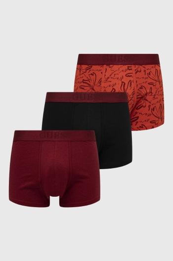 Boxerky Guess 3-pak JOE pánske, bordová farba, U4RG05 K6YW0