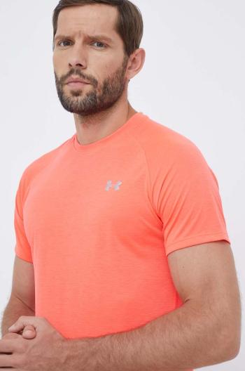 Bežecké tričko Under Armour červená farba, jednofarebný