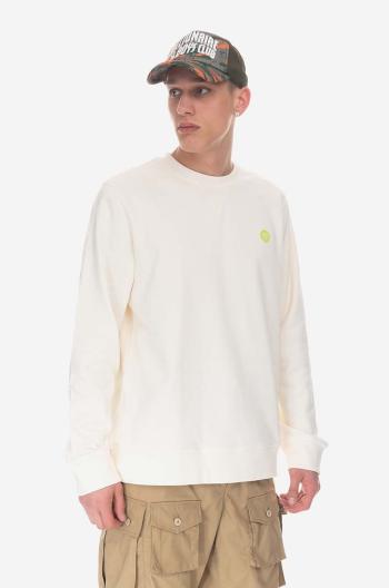 Bavlnená mikina Wood Tye Sweatshirt 10255604-2424 OFF WHITE béžová farba, melanžová