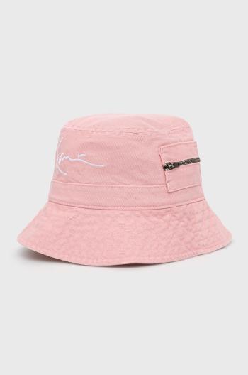 Bavlnený klobúk Karl Kani ružová farba, bavlnený