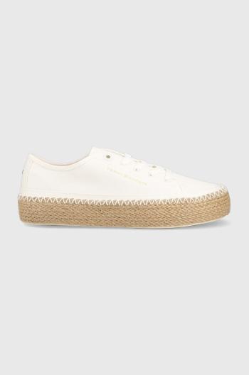 Tenisky Tommy Hilfiger ROPE VULC SNEAKER CORPORATE dámske, biela farba