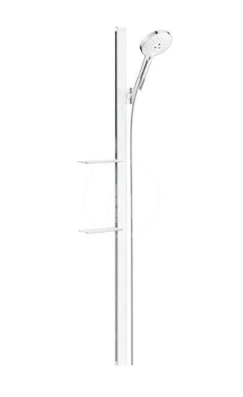 HANSGROHE - Raindance Sprchová súprava Select S 120, 3 prúdy, sprchová tyč 1,50 m, biela/chróm 27646400