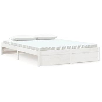 Rám postele biely masívne drevo 150 × 200 cm King Size, 814955