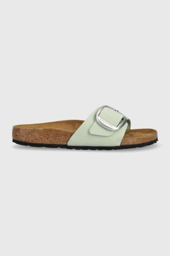 Semišové šľapky Birkenstock Madrid Big Buckle dámske, zelená farba, 1024097