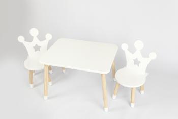 Detský stôl so stoličkami - Koruna - biely Kids table set - crown