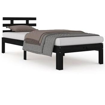 Rám postele čierny masívne drevo 90 × 190 cm Single, 814723