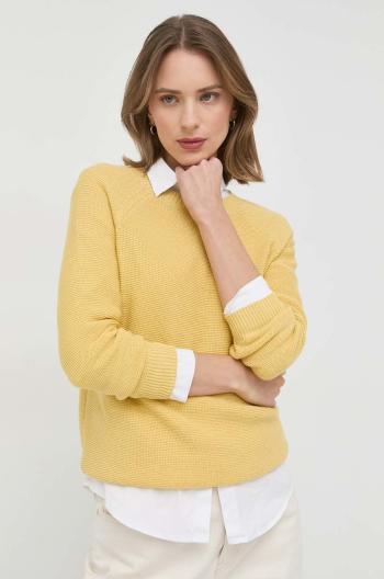 Bavlnený sveter Weekend Max Mara dámsky, žltá farba, tenký
