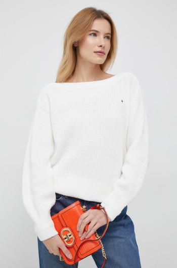 Bavlnený sveter Tommy Hilfiger dámsky, biela farba