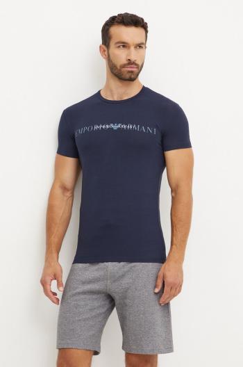 Tričko Emporio Armani Underwear tmavomodrá farba, s potlačou, 111035 4F729