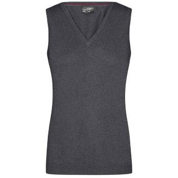 James & Nicholson Dámsky sveter bez rukávov JN656 - Antracitový melír | L