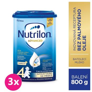 3x NUTRILON 4 Vanilla batolecí mléko 800 g, 24+