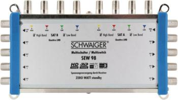 Schwaiger SEW98 531 rozdeľovač satelitného signálu Vstupy (viacnásobný spínač): 9 (8 SAT / 1 terestrický) Počet účastník