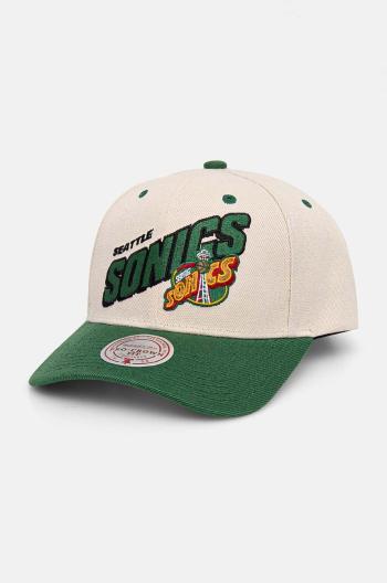 Šiltovka Mitchell&Ness Seattle Supersonics béžová farba, vzorovaná, HHSS7506-SSUYYPPPOFWH