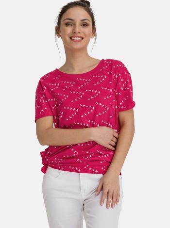 Ružové dámske vzorované voľné tričko SAM 73
