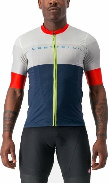 Castelli Sezione Jersey Belgian Blue/Ivory-Mastice-Fiery Red S