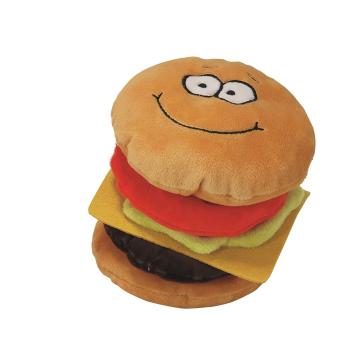 Nobby Lákavá hračka pre psov s krátkosrstým plyšom a pískatkom Cheeseburger 15cm