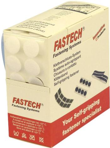 FASTECH® B20-COIN000005 okrúhle suché zipsy zalepenie hotmelt háčiková a flaušová časť (Ø) 20 mm biela 460 dielov