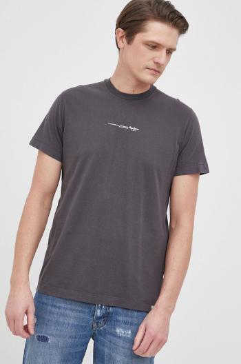 Bavlnené tričko Pepe Jeans Andreas šedá farba, s potlačou