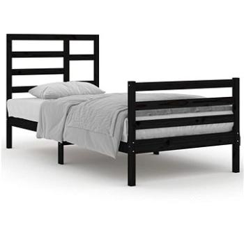 Rám postele čierny masívne drevo 90 × 200 cm, 3105849