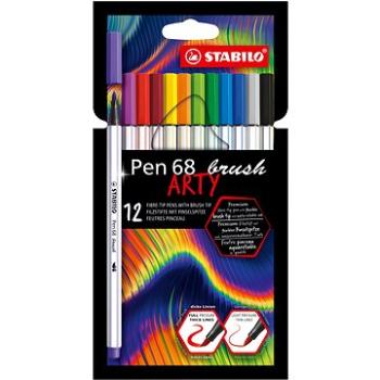 STABILO Pen 68 brush, 12 ks, puzdro „ARTY“ (4006381566926)