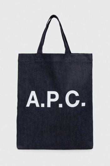 Taška A.P.C. tote lou mini anses tmavomodrá farba, COCSX.M61569