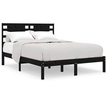 Rám postele čierny masívne drevo 180 × 200 cm Super King, 3104237