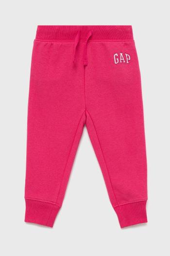Detské nohavice GAP ružová farba, s nášivkou